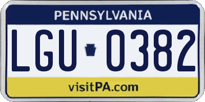PA license plate LGU0382