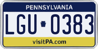 PA license plate LGU0383