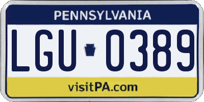 PA license plate LGU0389