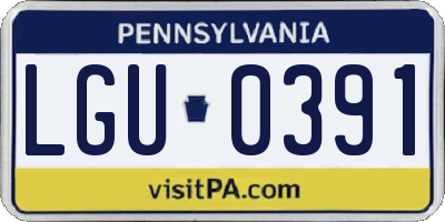 PA license plate LGU0391