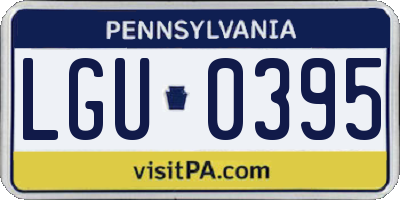 PA license plate LGU0395