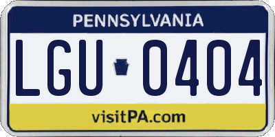 PA license plate LGU0404