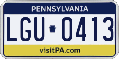 PA license plate LGU0413