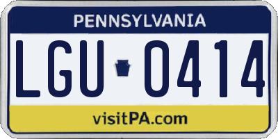 PA license plate LGU0414