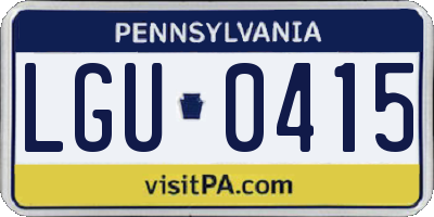 PA license plate LGU0415