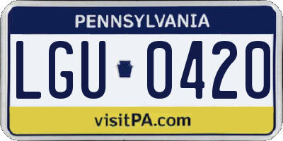 PA license plate LGU0420