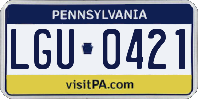 PA license plate LGU0421