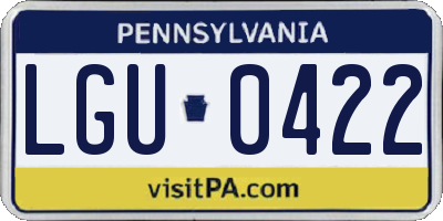 PA license plate LGU0422