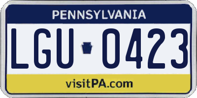 PA license plate LGU0423