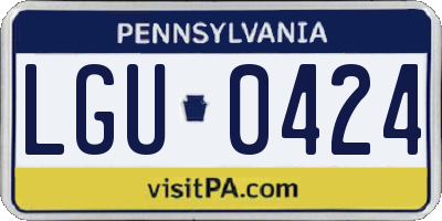 PA license plate LGU0424