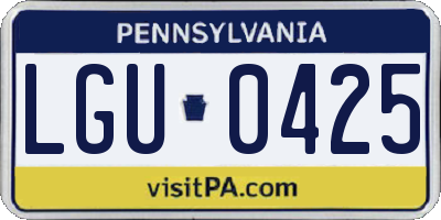 PA license plate LGU0425