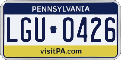 PA license plate LGU0426