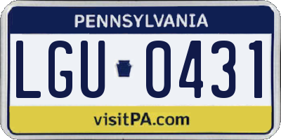PA license plate LGU0431