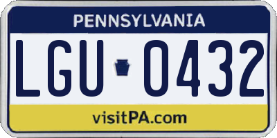 PA license plate LGU0432