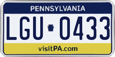 PA license plate LGU0433