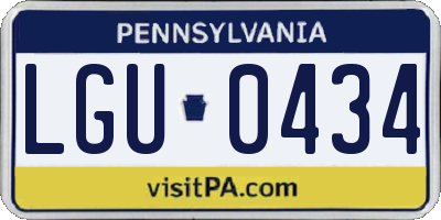 PA license plate LGU0434