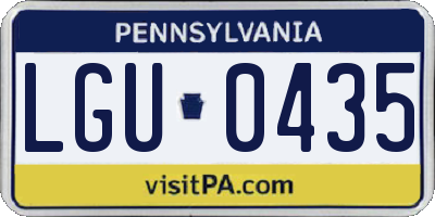 PA license plate LGU0435