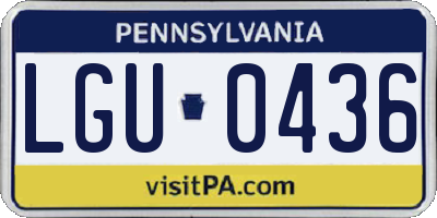 PA license plate LGU0436