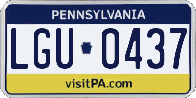 PA license plate LGU0437