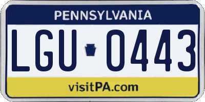 PA license plate LGU0443