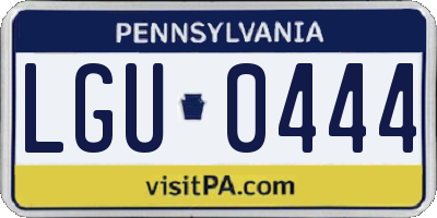 PA license plate LGU0444