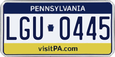 PA license plate LGU0445