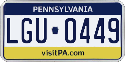 PA license plate LGU0449