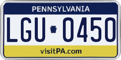 PA license plate LGU0450