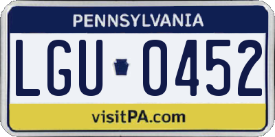 PA license plate LGU0452