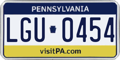 PA license plate LGU0454