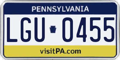 PA license plate LGU0455