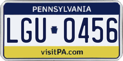 PA license plate LGU0456