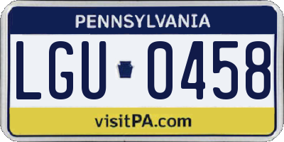 PA license plate LGU0458
