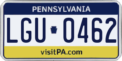 PA license plate LGU0462