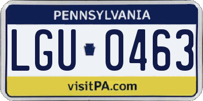 PA license plate LGU0463