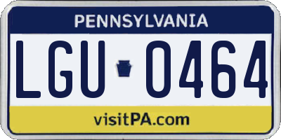PA license plate LGU0464