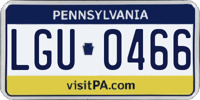 PA license plate LGU0466