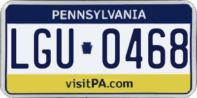 PA license plate LGU0468