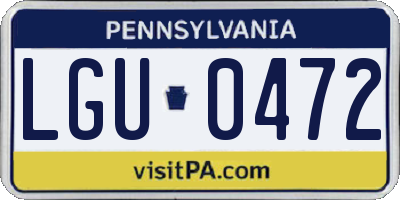 PA license plate LGU0472