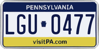PA license plate LGU0477