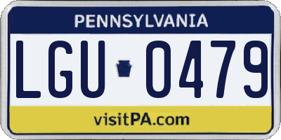PA license plate LGU0479