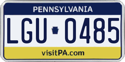 PA license plate LGU0485