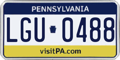 PA license plate LGU0488