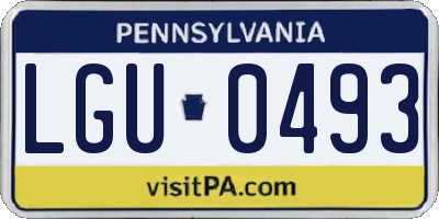 PA license plate LGU0493