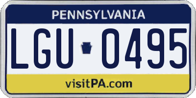 PA license plate LGU0495