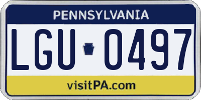PA license plate LGU0497