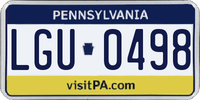 PA license plate LGU0498