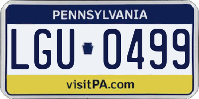 PA license plate LGU0499