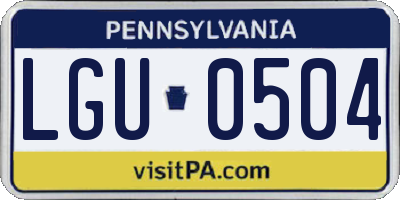 PA license plate LGU0504