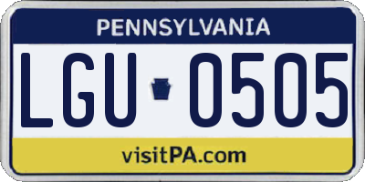PA license plate LGU0505